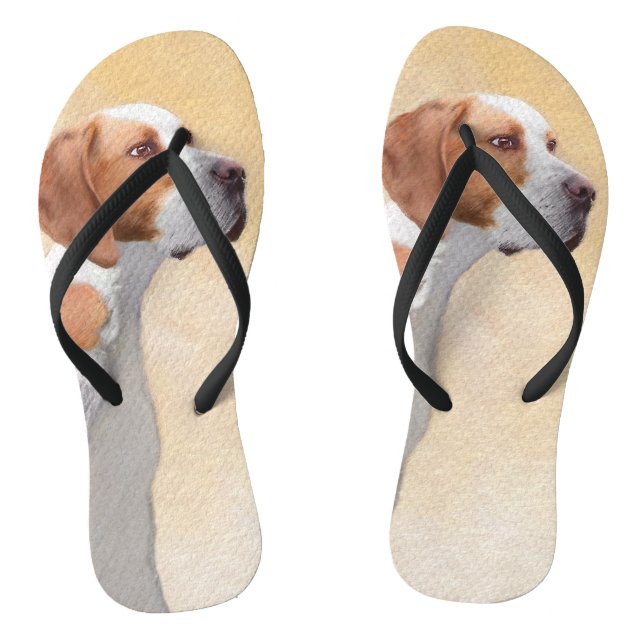 Pointer Painting - Cute Original Dog Art Jandals (Footbed)
