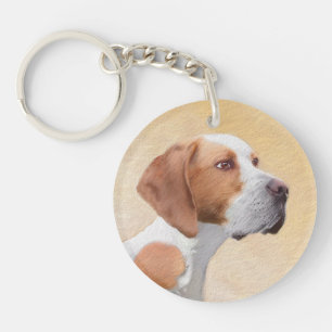 Pointer Painting - Cute Original Dog Art Key Ring