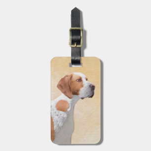 Pointer Painting - Cute Original Dog Art Luggage Tag