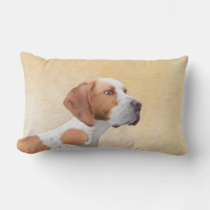 Pointer Painting - Cute Original Dog Art Lumbar Cushion