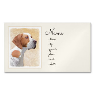 Pointer Painting - Cute Original Dog Art Magnetic Business Card