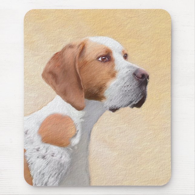 Pointer Painting - Cute Original Dog Art Mouse Pad (Front)