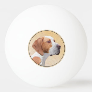 Pointer Painting - Cute Original Dog Art Ping Pong Ball