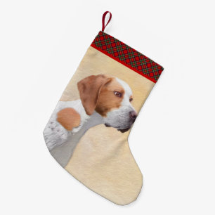 Pointer Painting - Cute Original Dog Art Small Christmas Stocking