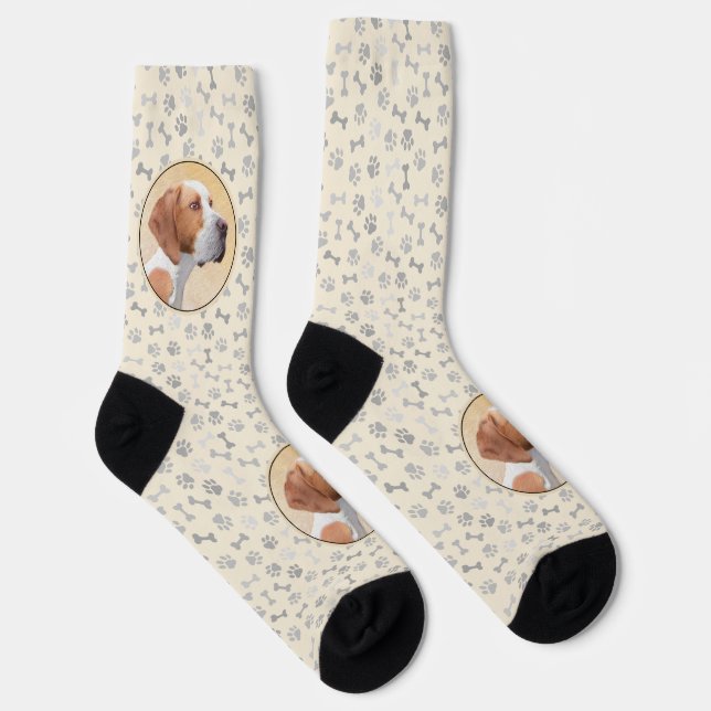 Pointer Painting - Cute Original Dog Art Socks (Right)