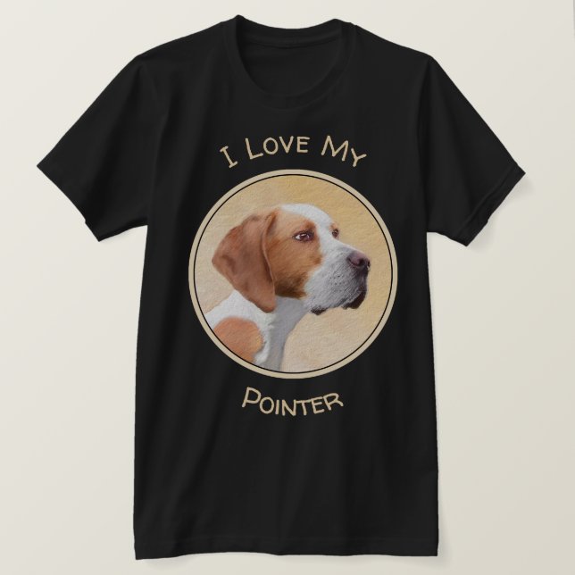 Pointer Painting - Cute Original Dog Art T-Shirt (Design Front)