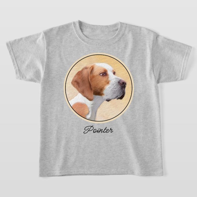 Pointer Painting - Cute Original Dog Art T-Shirt (Laydown)
