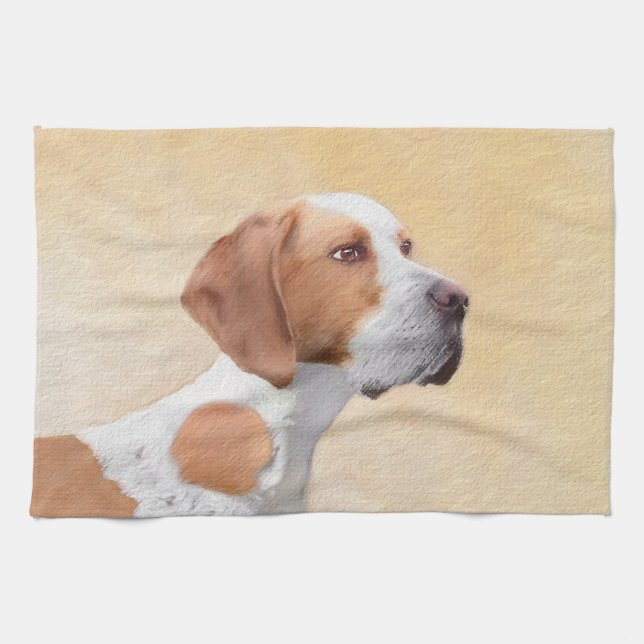 Pointer Painting - Cute Original Dog Art Tea Towel (Horizontal)