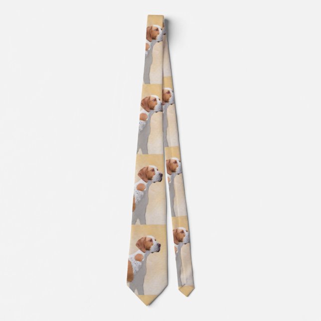 Pointer Painting - Cute Original Dog Art Tie (Front)