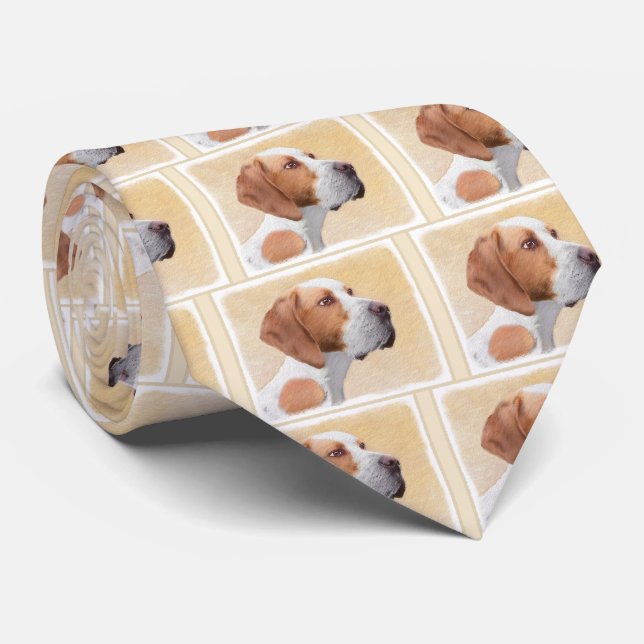 Pointer Painting - Cute Original Dog Art Tie (Rolled)