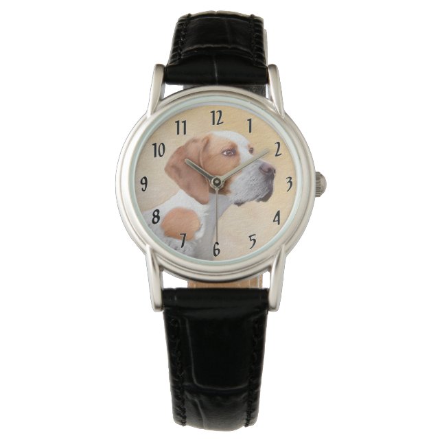 Pointer Painting - Cute Original Dog Art Watch (Front)