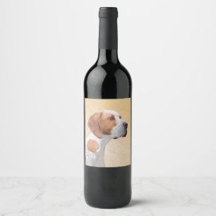 Pointer Painting - Cute Original Dog Art Wine Label