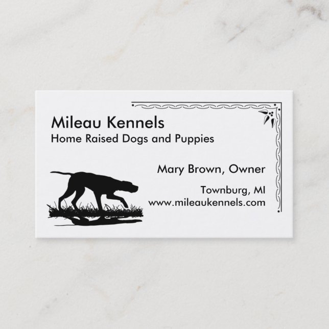 Pointer Silhouette Business Card (Front)