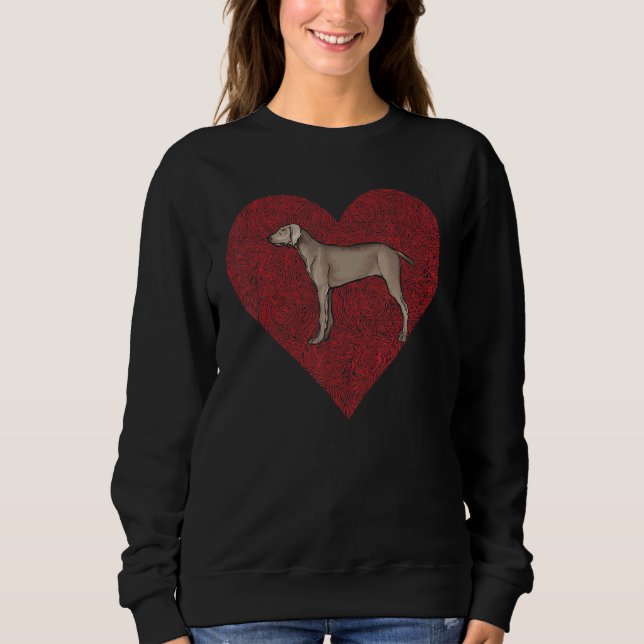 Pointer Valentines Day Dog Love Fingerprint Sweatshirt (Front)