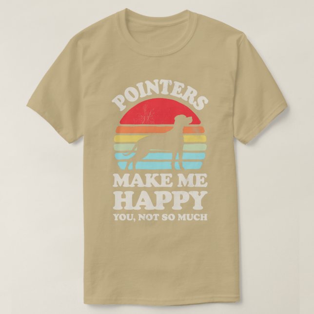 Pointers Make Me Happy Sunset Retro for Men Women  T-Shirt (Design Front)