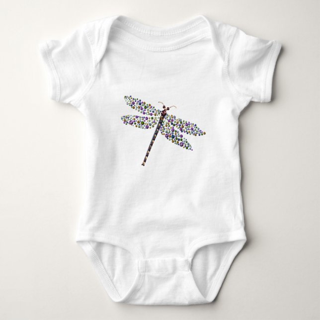 Pointilist Dragon Fly Baby Bodysuit (Front)