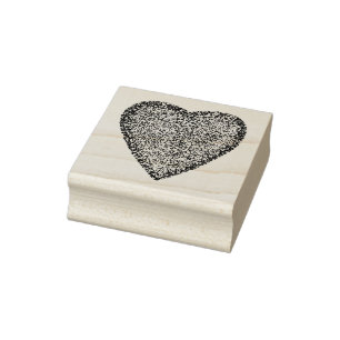 Pointillism Heart Rubber Stamps