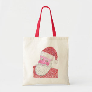 Pointillism Santa Claus, canvas tote bags