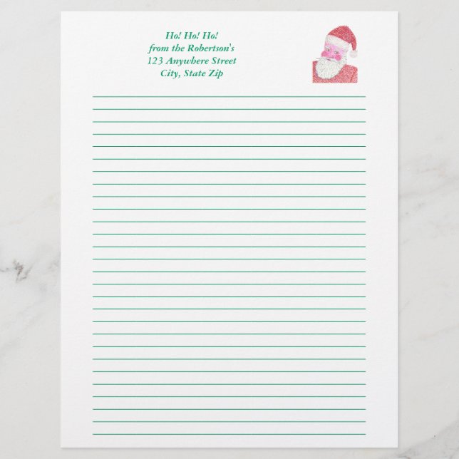 Pointillism Santa Claus Christmas Letterheads Customised Letterhead (Front)