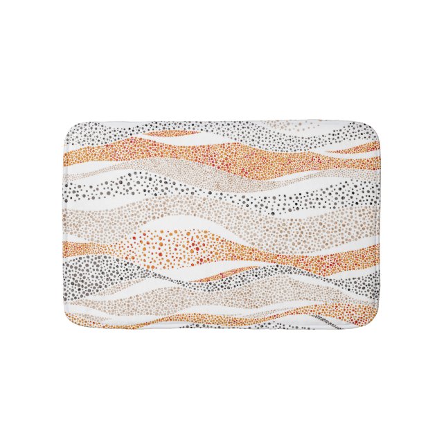 Pointillism Wavy Polka: Cute Doodle Textile Bath Mat (Front)