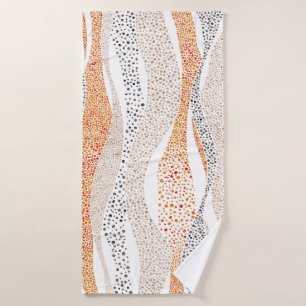 Pointillism Wavy Polka: Cute Doodle Textile Bath Towel
