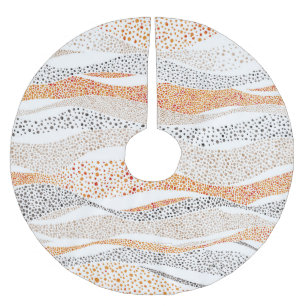 Pointillism Wavy Polka: Cute Doodle Textile Brushed Polyester Tree Skirt