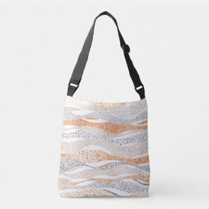 Pointillism Wavy Polka: Cute Doodle Textile Crossbody Bag