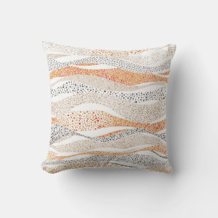 Pointillism Wavy Polka: Cute Doodle Textile Cushion