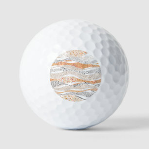 Pointillism Wavy Polka: Cute Doodle Textile Golf Balls