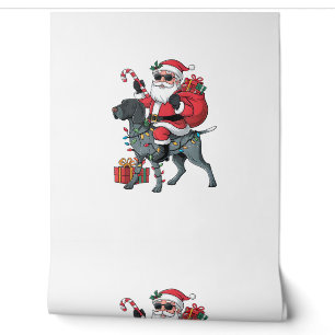 Pointing Dog Lover Funny Santa Riding Pointing Dog Wallpaper
