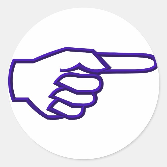 Pointing Finger Classic Round Sticker (Front)
