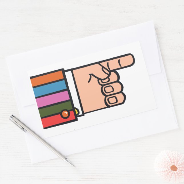 Pointing Hand Manicule Sticker (Envelope)