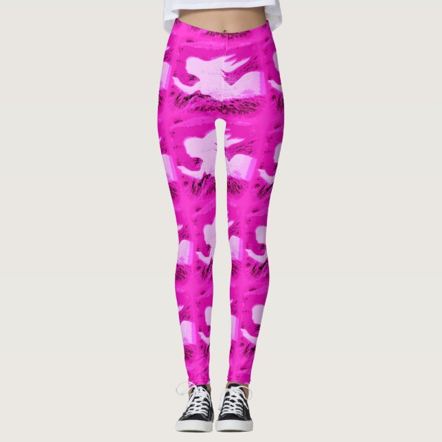 pointing pink mermaids leggings (Front)