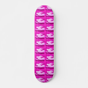 pointing pink mermaids skateboard