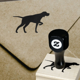 Pointing Pointer Dog Breed Silhouette Rubber Stamp