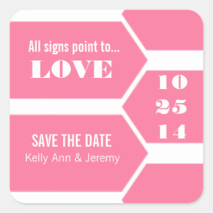 Pointing Towards Love Save the Date Stickers