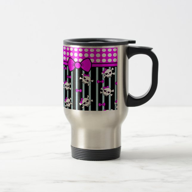 Points and dead heads, patterns travel mug (Right)