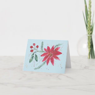 Pointsettia Holiday Card