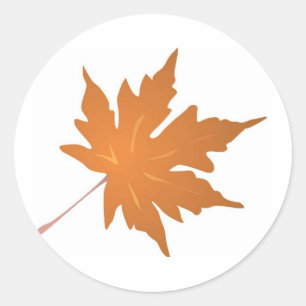 Pointy Brown Maple Leaf Classic Round Sticker