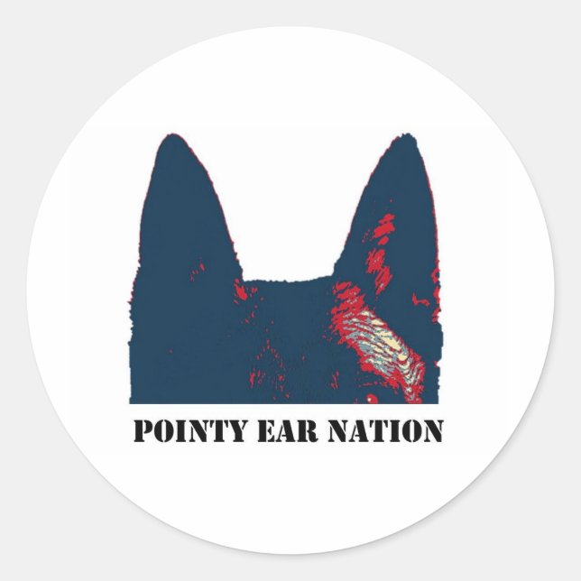 Pointy Ear Nation design Classic Round Sticker (Front)