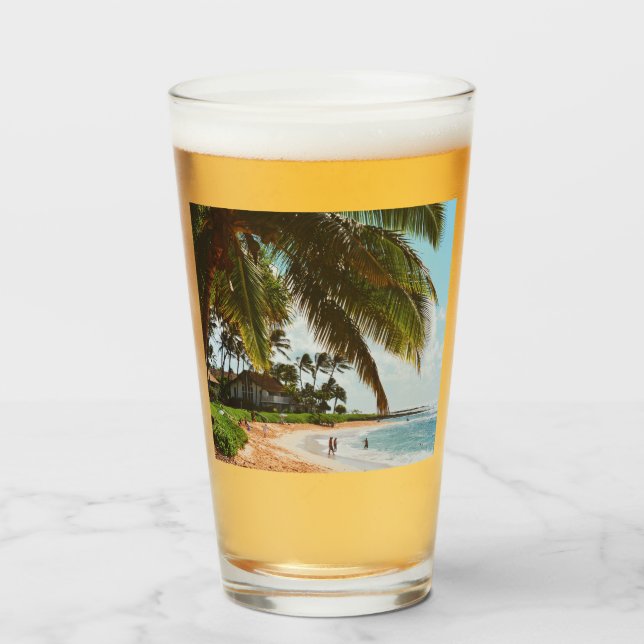 Poipu Beach - Island of Kauai - Hawaii  Glass (Front Filled)