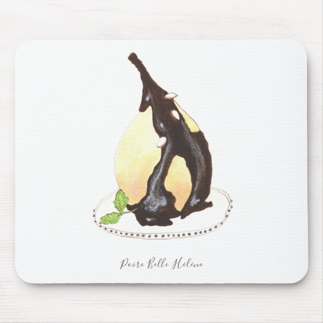 Poire Belle Hélène watercolor Mouse Pad (Front)