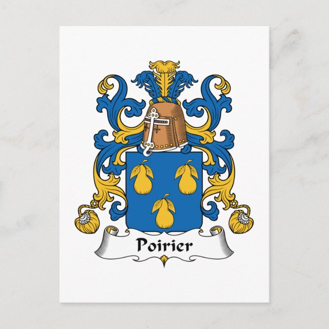 Poirier Family Crest Postcard (Front)
