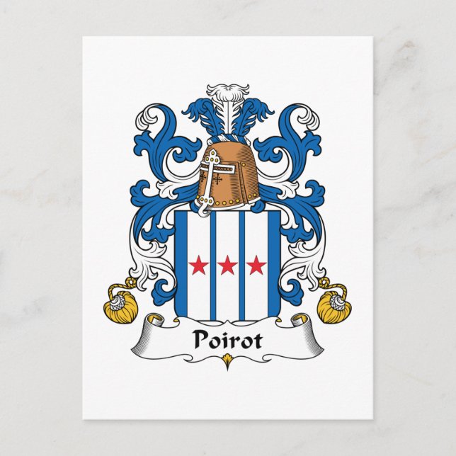 Poirot Family Crest Postcard (Front)
