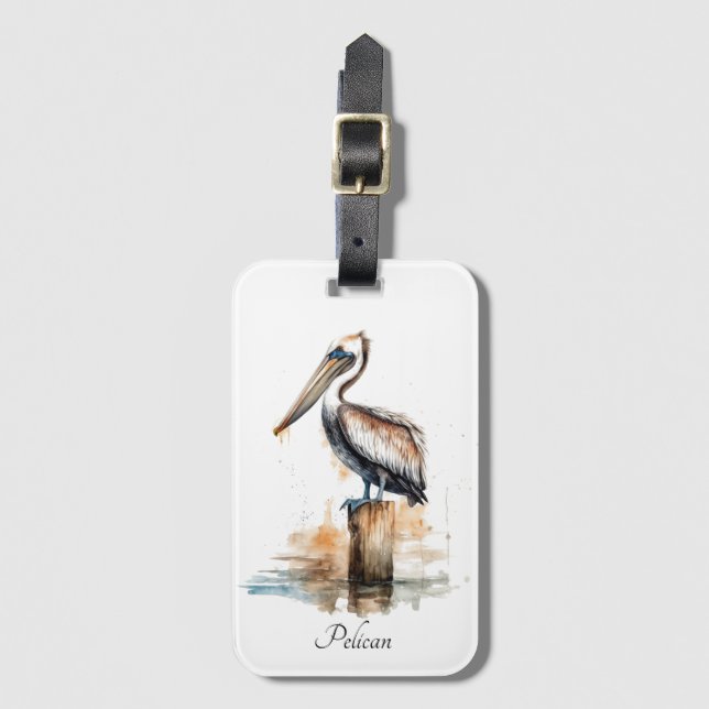 Poise of the Pelican Luggage Tag (Front Vertical)