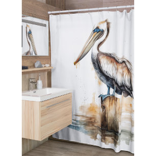 Poise of the Pelican Shower Curtain