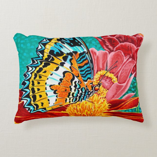 Poised Butterfly I Decorative Cushion (Front)