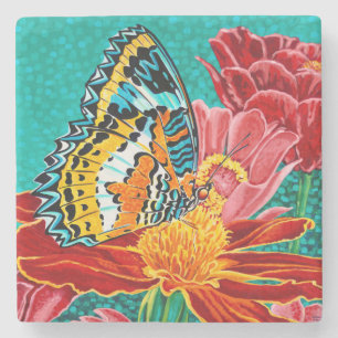 Poised Butterfly I Stone Coaster