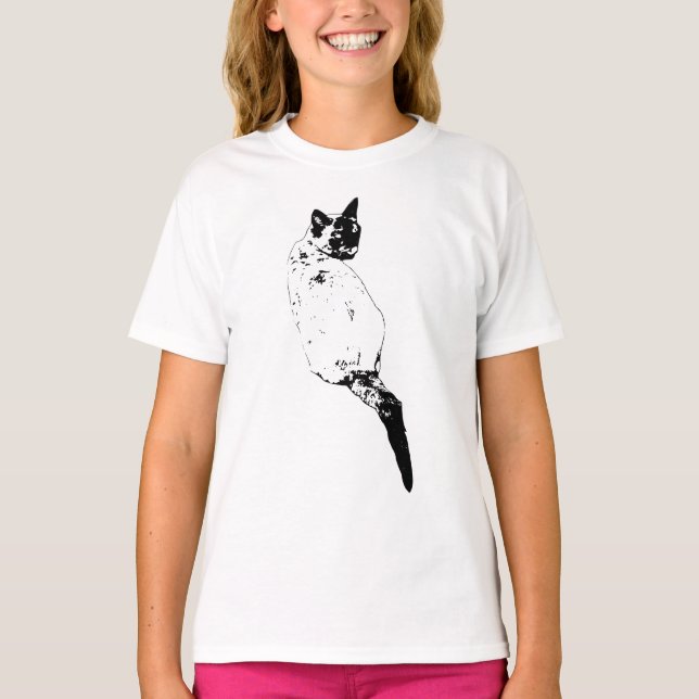 Poised Cat Expression T-Shirt (Front)