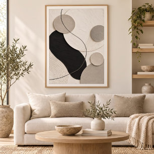 Poised Circles Minimal Abstract Plaster Art Prin Poster